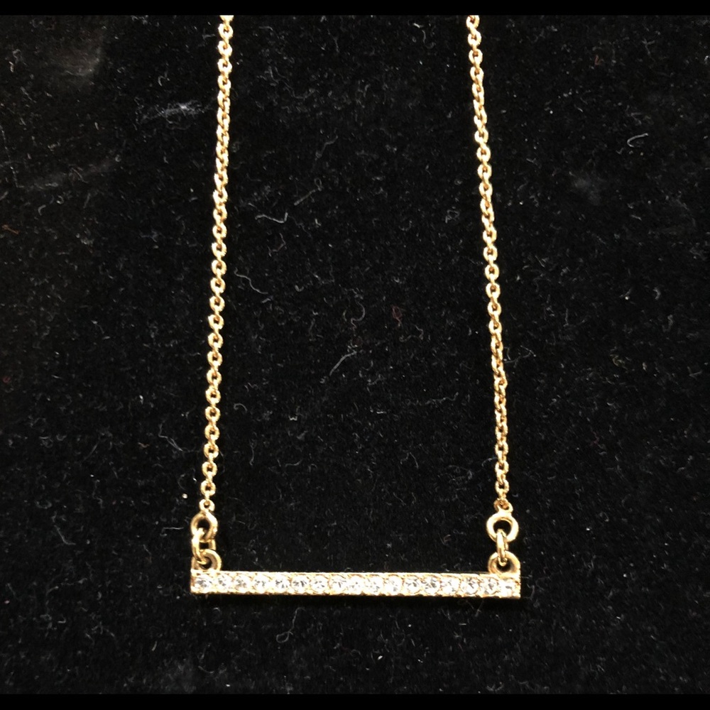 Gold bar Necklace Touchstone by Swarovski